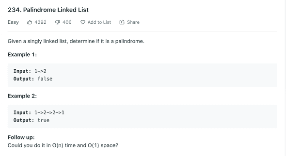 Palindrome Linked List