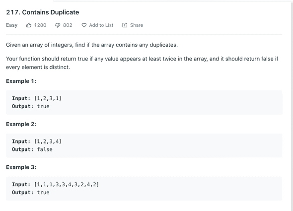 Contains Duplicate Problem